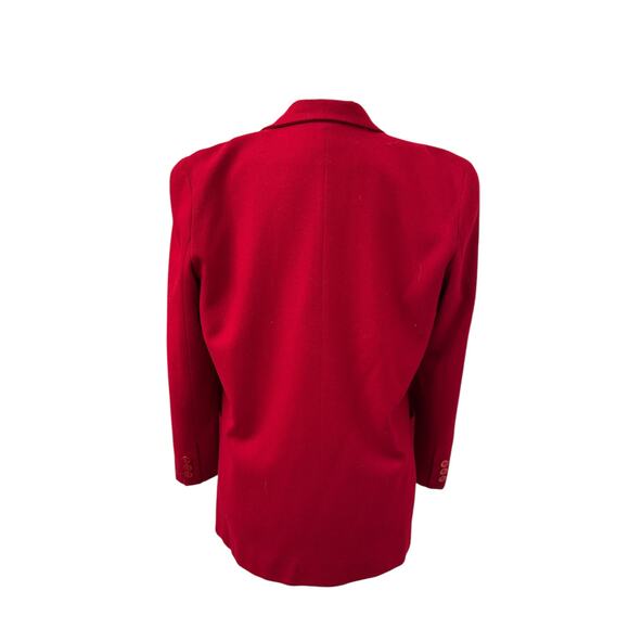 Premier Collection Women Classic Vintage Wool Solid Red Blazer Size Petite Small - Picture 5 of 11